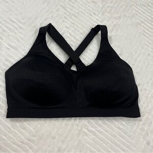 VSX Black Wireless Cross-Back Sports Bra 36D Victorias Secret mesh medium suppor